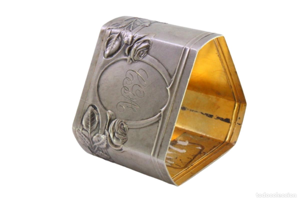Antig&uuml;edades: Anillo para servilletas de plata - Foto 1