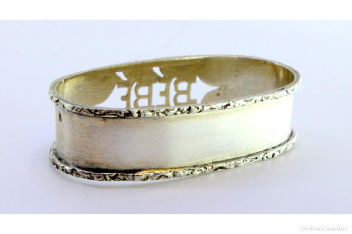 Antig&uuml;edades: Anillo para servilletas de plata - Foto 3