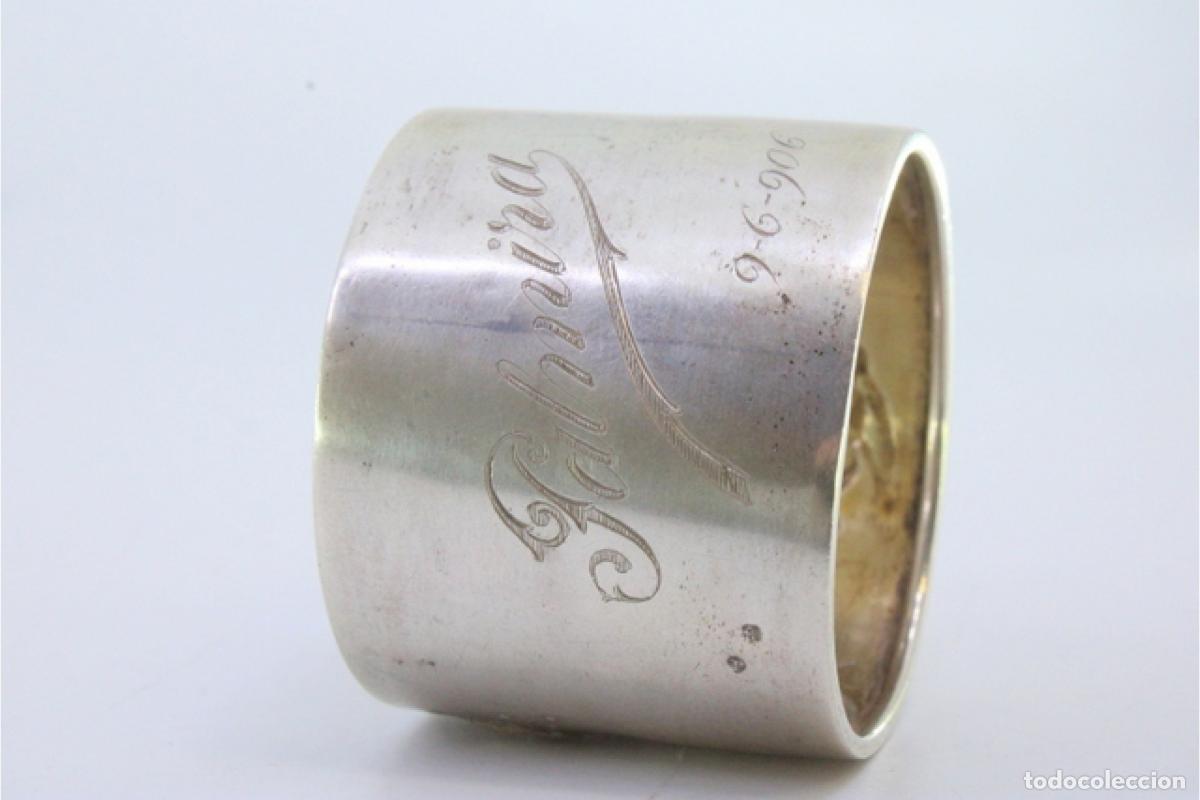 Antig&uuml;edades: Anillo para servilletas de plata - Foto 2