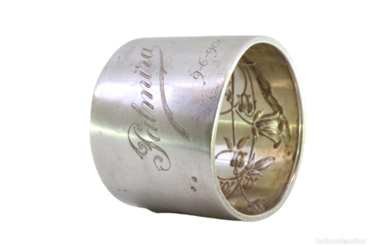 Antig&uuml;edades: Anillo para servilletas de plata - Foto 1