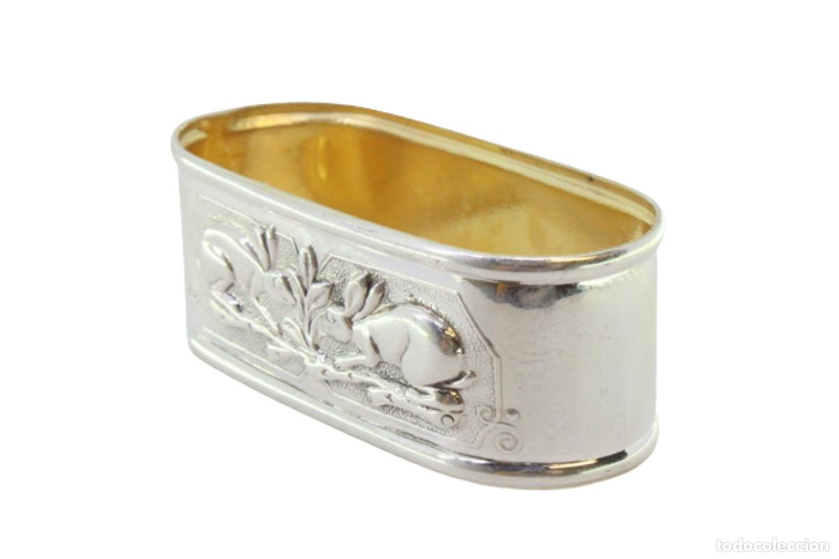 Antig&uuml;edades: Anillo para servilletas de plata - Foto 1