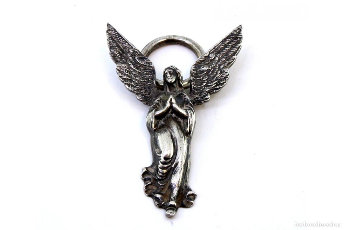Antig&uuml;edades: &Aacute;ngel guardi&aacute;n en plata - Foto 2