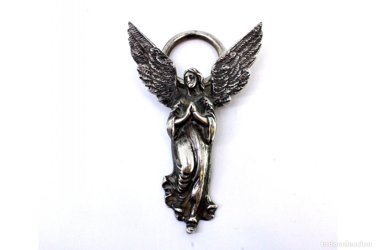 Antig&uuml;edades: &Aacute;ngel guardi&aacute;n en plata - Foto 6