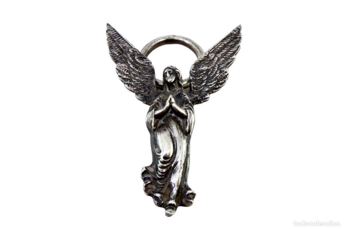 Antig&uuml;edades: &Aacute;ngel guardi&aacute;n en plata - Foto 1