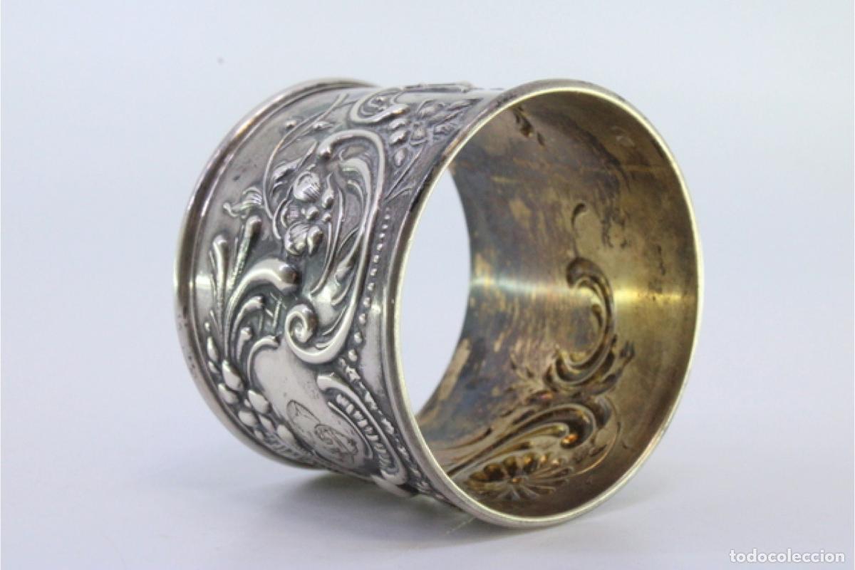 Antig&uuml;edades: Anillo para servilletas de plata - Foto 2