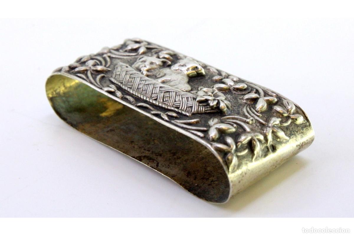 Antig&uuml;edades: Anillo para servilletas de plata - Foto 3