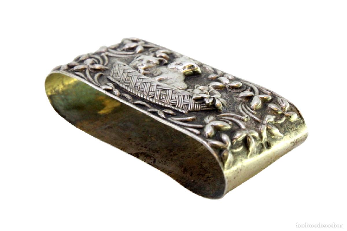 Antig&uuml;edades: Anillo para servilletas de plata - Foto 1
