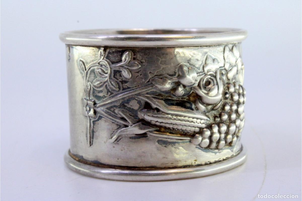 Antig&uuml;edades: Anillo para servilletas de plata - Foto 4
