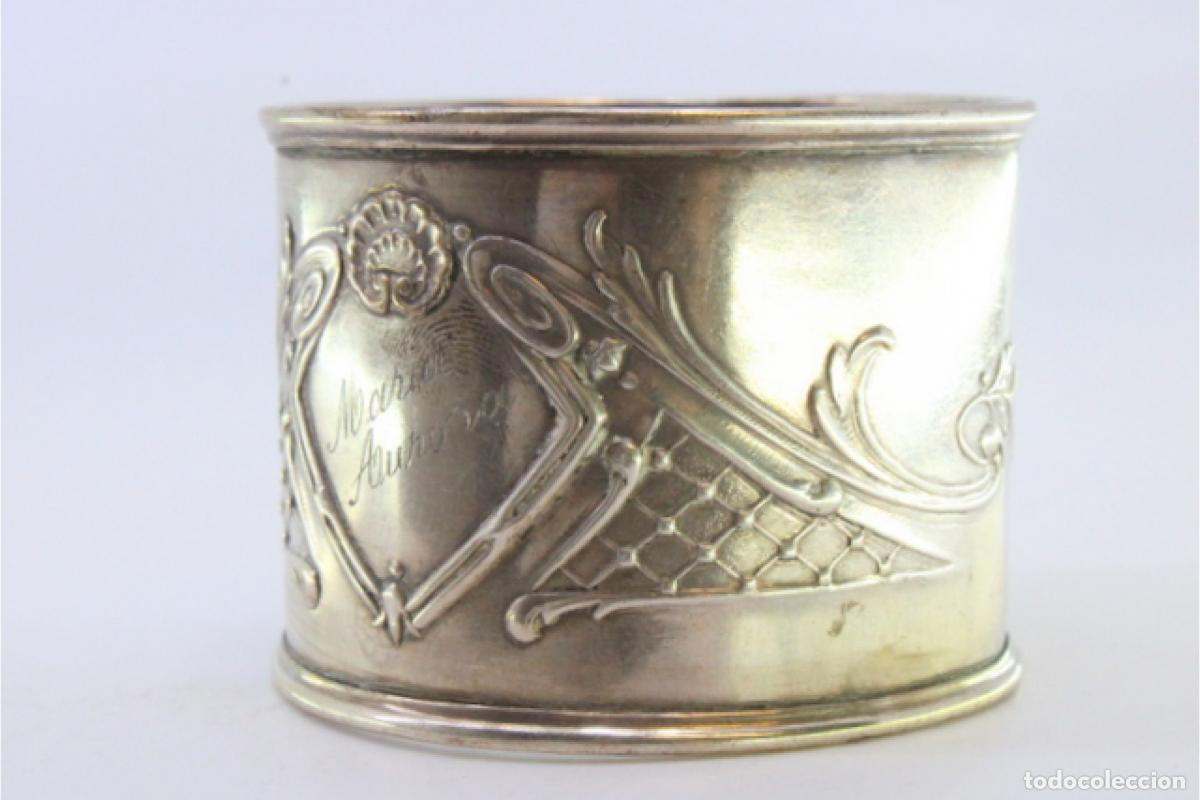 Antig&uuml;edades: Anillo para servilletas de plata - Foto 5