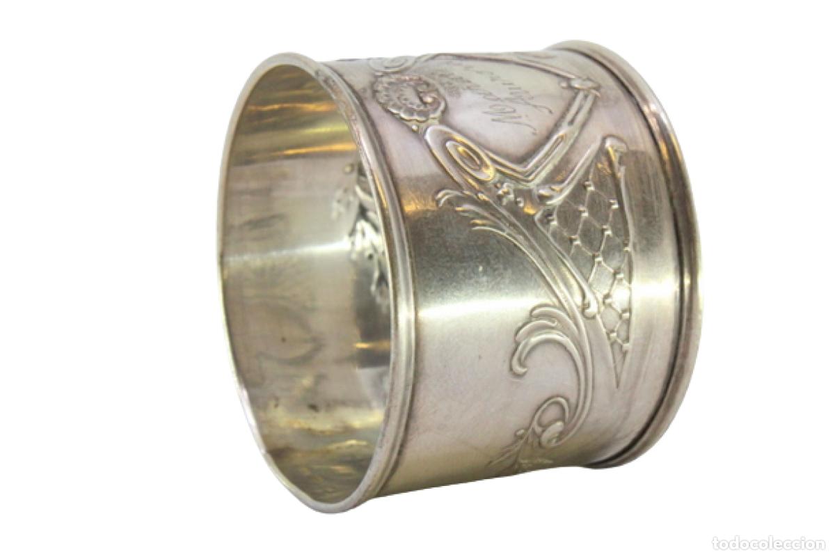 Antig&uuml;edades: Anillo para servilletas de plata - Foto 1