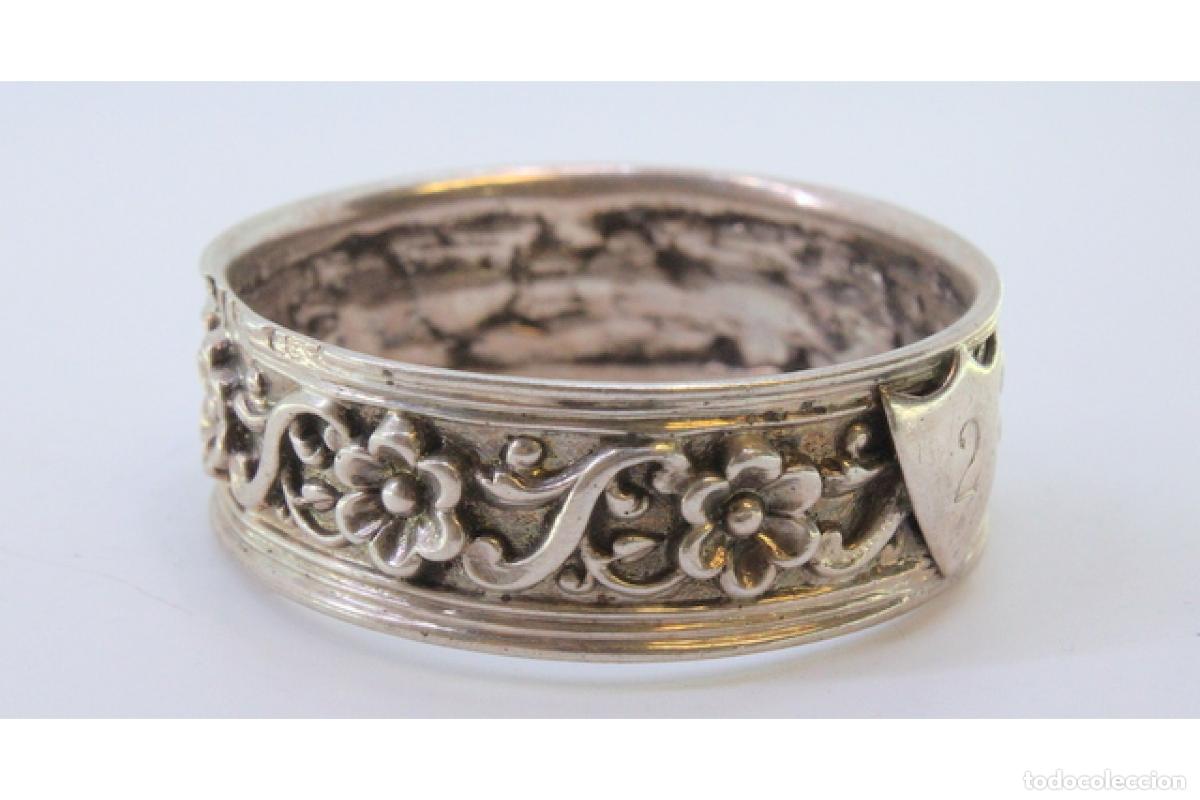 Antig&uuml;edades: Anillo para servilletas de plata - Foto 4