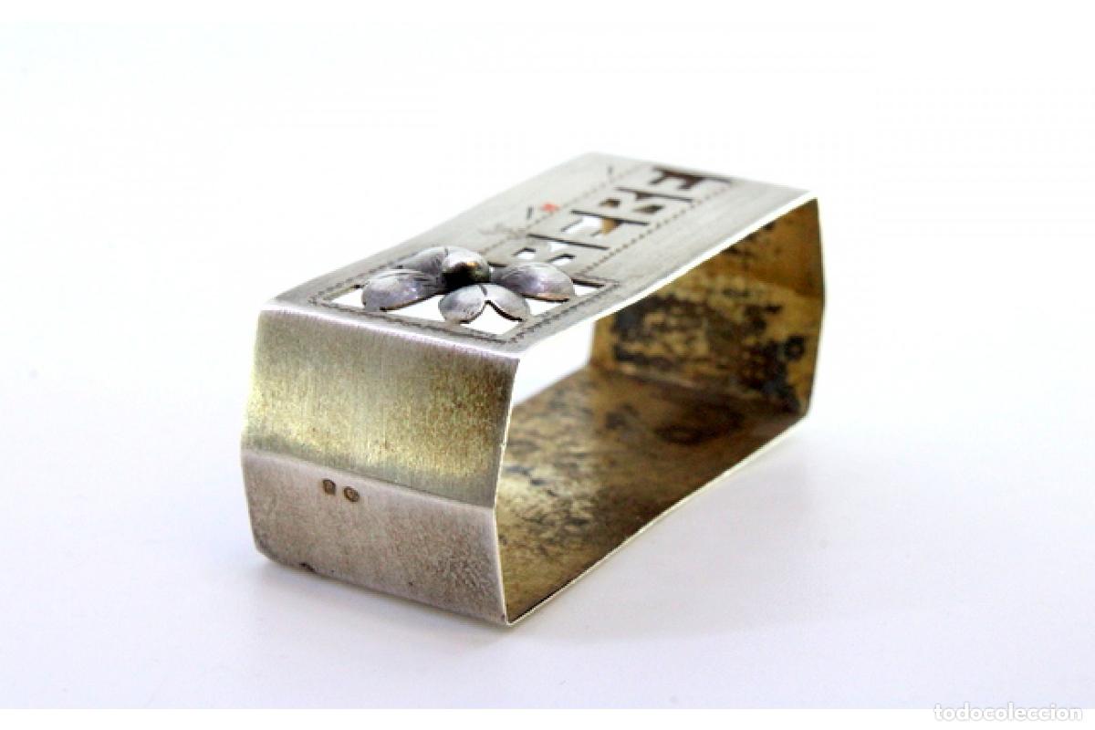 Antig&uuml;edades: Anillo para servilletas de plata - Foto 4