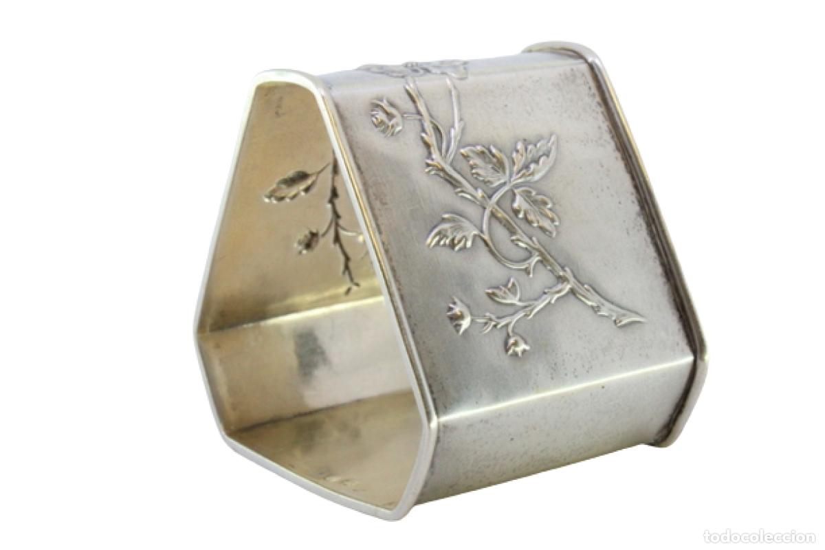 Antig&uuml;edades: Anillo para servilletas de plata - Foto 1