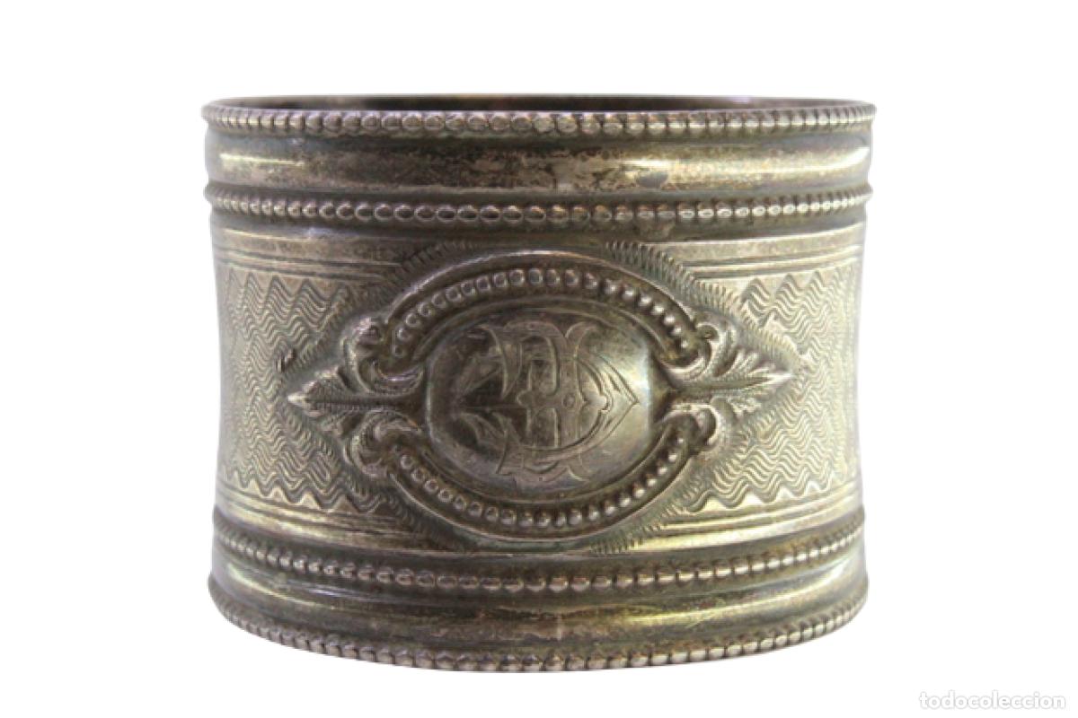 Antig&uuml;edades: Anillo para servilletas de plata - Foto 1