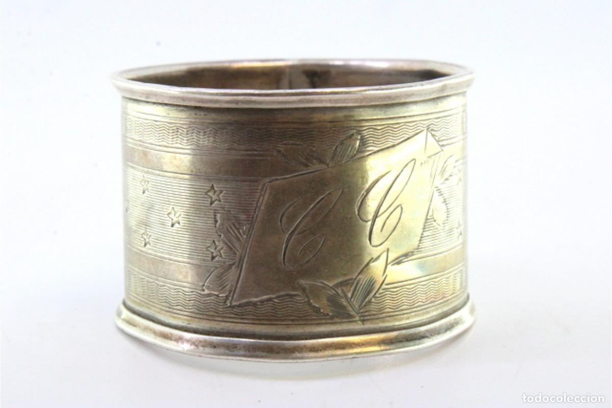 Antig&uuml;edades: Anillo para servilletas de plata - Foto 2