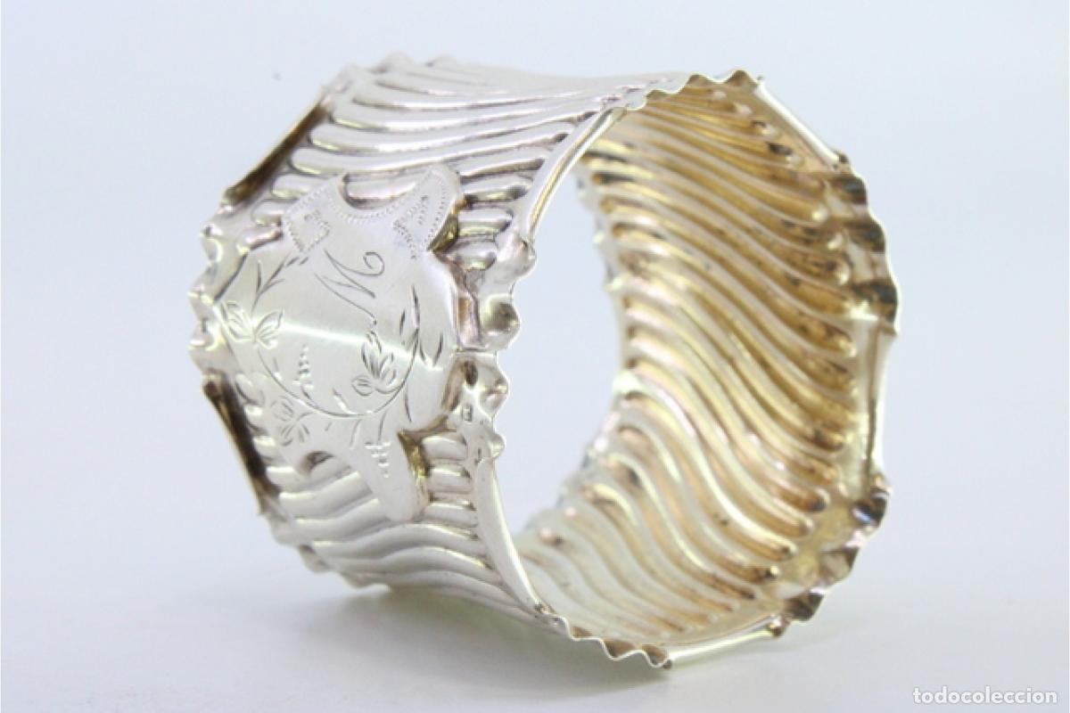 Antig&uuml;edades: Anillo para servilletas de plata - Foto 2
