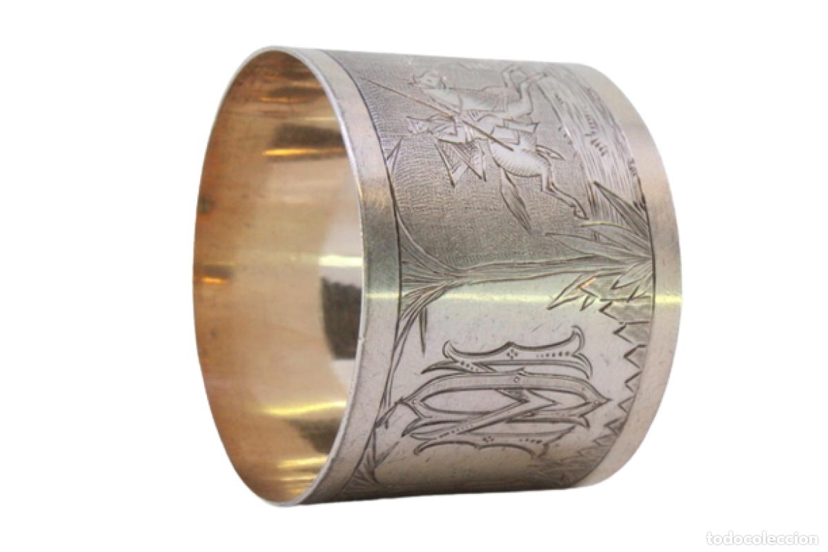 Antig&uuml;edades: Anillo para servilletas de plata - Foto 1