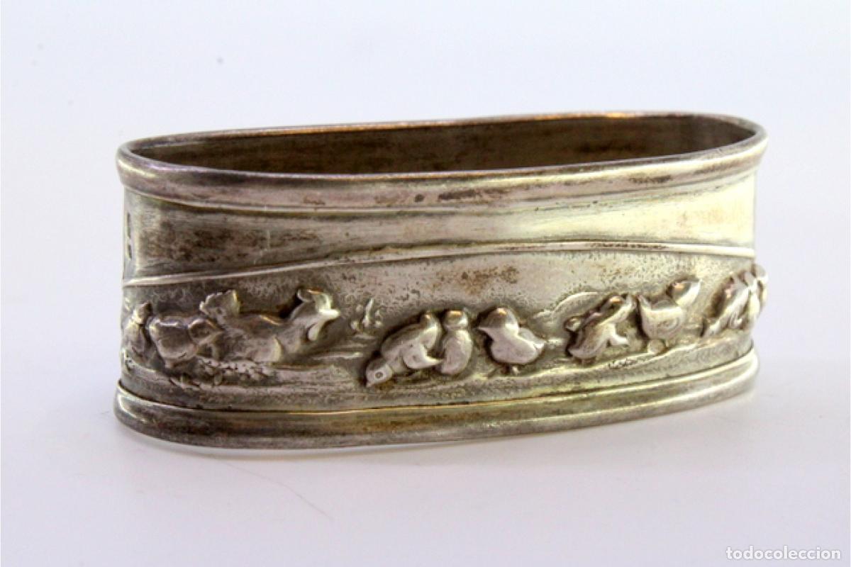 Antig&uuml;edades: Anillo para servilletas de plata - Foto 3