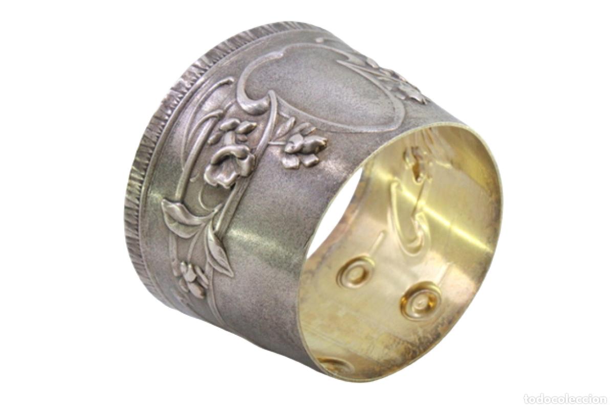 Antig&uuml;edades: Anillo para servilletas de plata - Foto 1