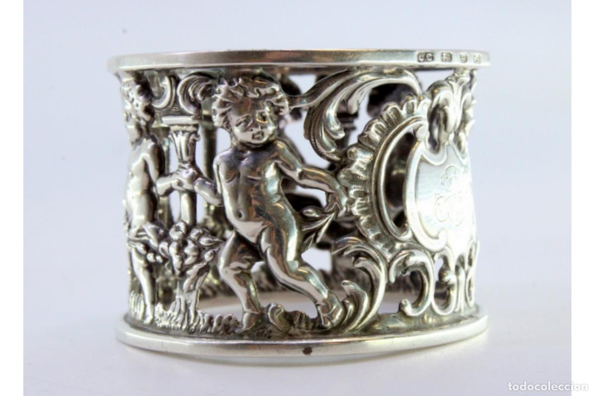 Antig&uuml;edades: Anillo para servilletas de plata - Foto 2