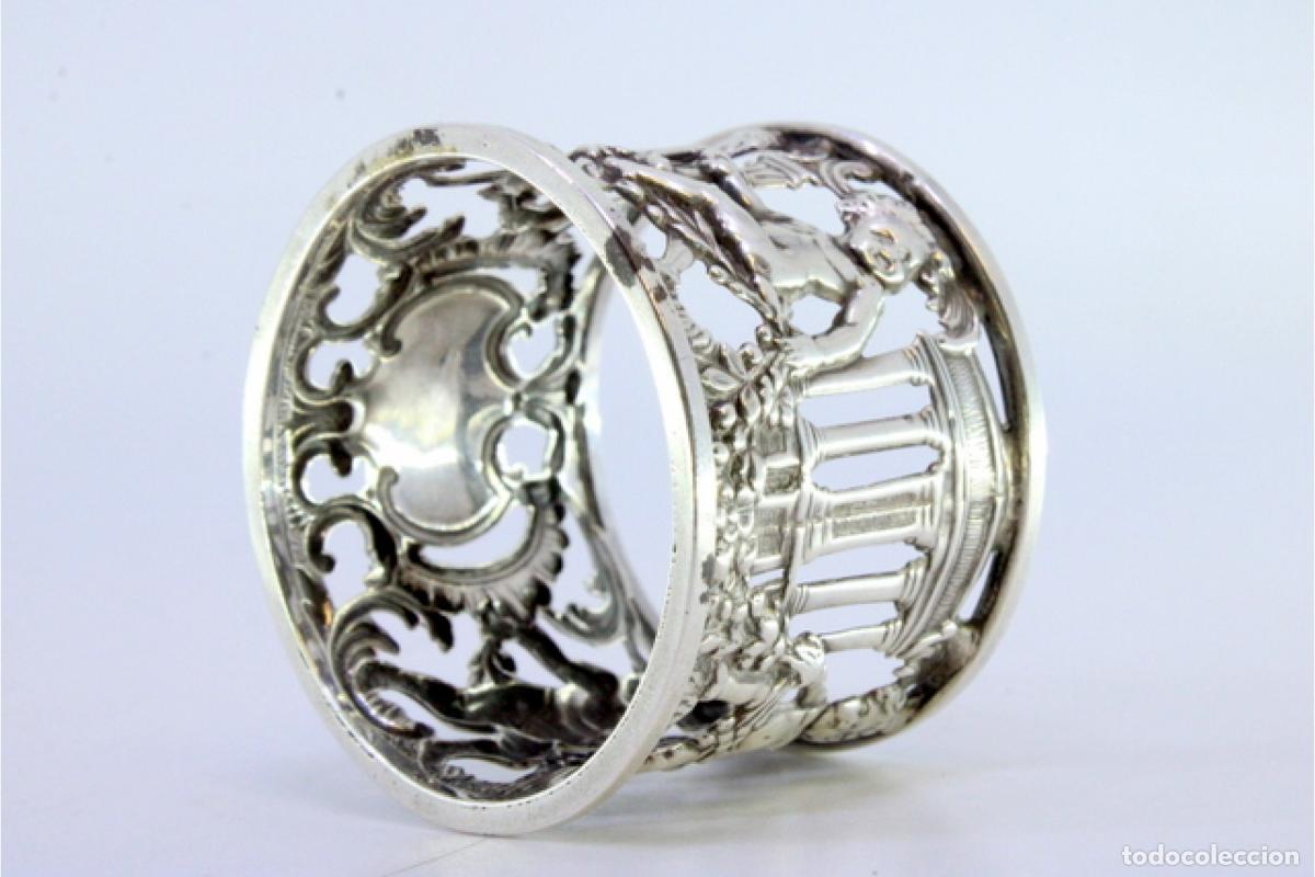 Antig&uuml;edades: Anillo para servilletas de plata - Foto 3