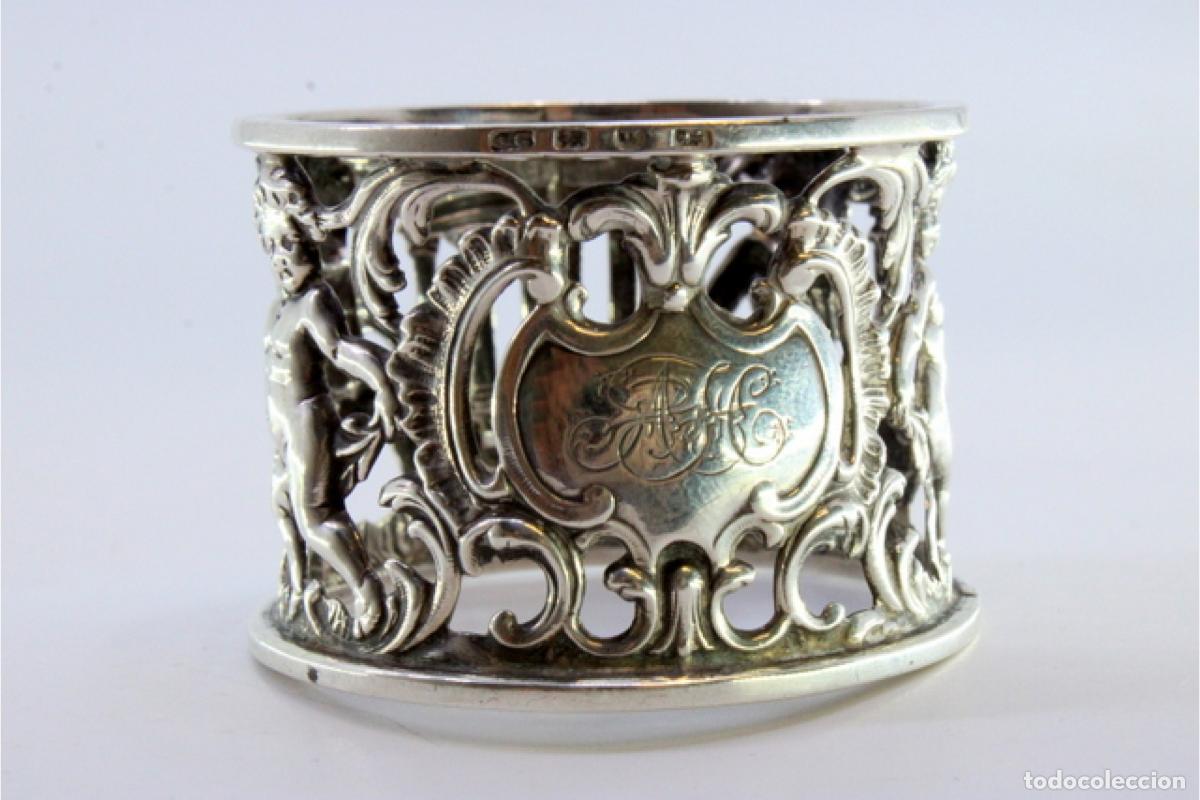 Antig&uuml;edades: Anillo para servilletas de plata - Foto 5