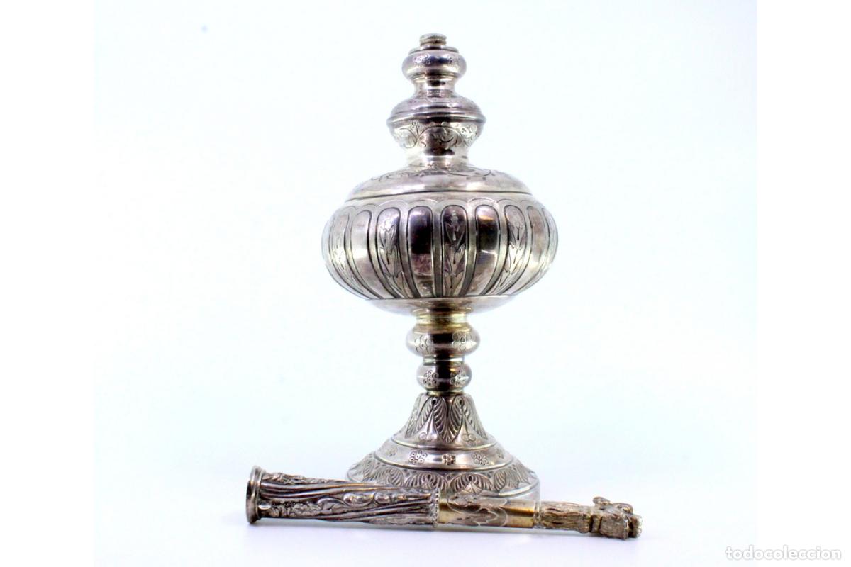 Antig&uuml;edades: Aspersor de agua bendita, de plata. - Foto 5