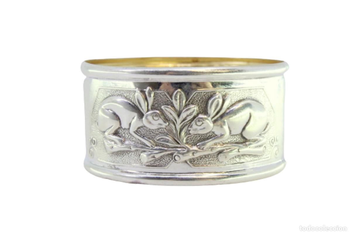 Antig&uuml;edades: Anillo para servilletas de plata - Foto 1