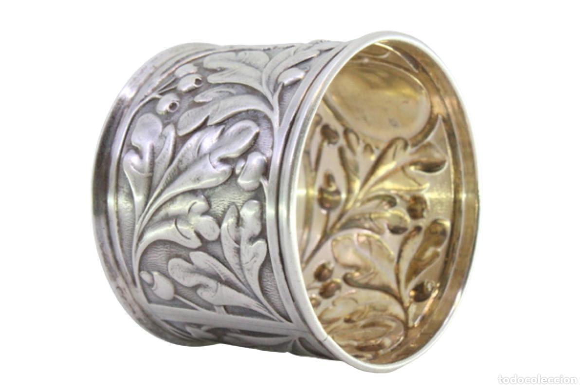 Antig&uuml;edades: Anillo para servilletas de plata - Foto 1