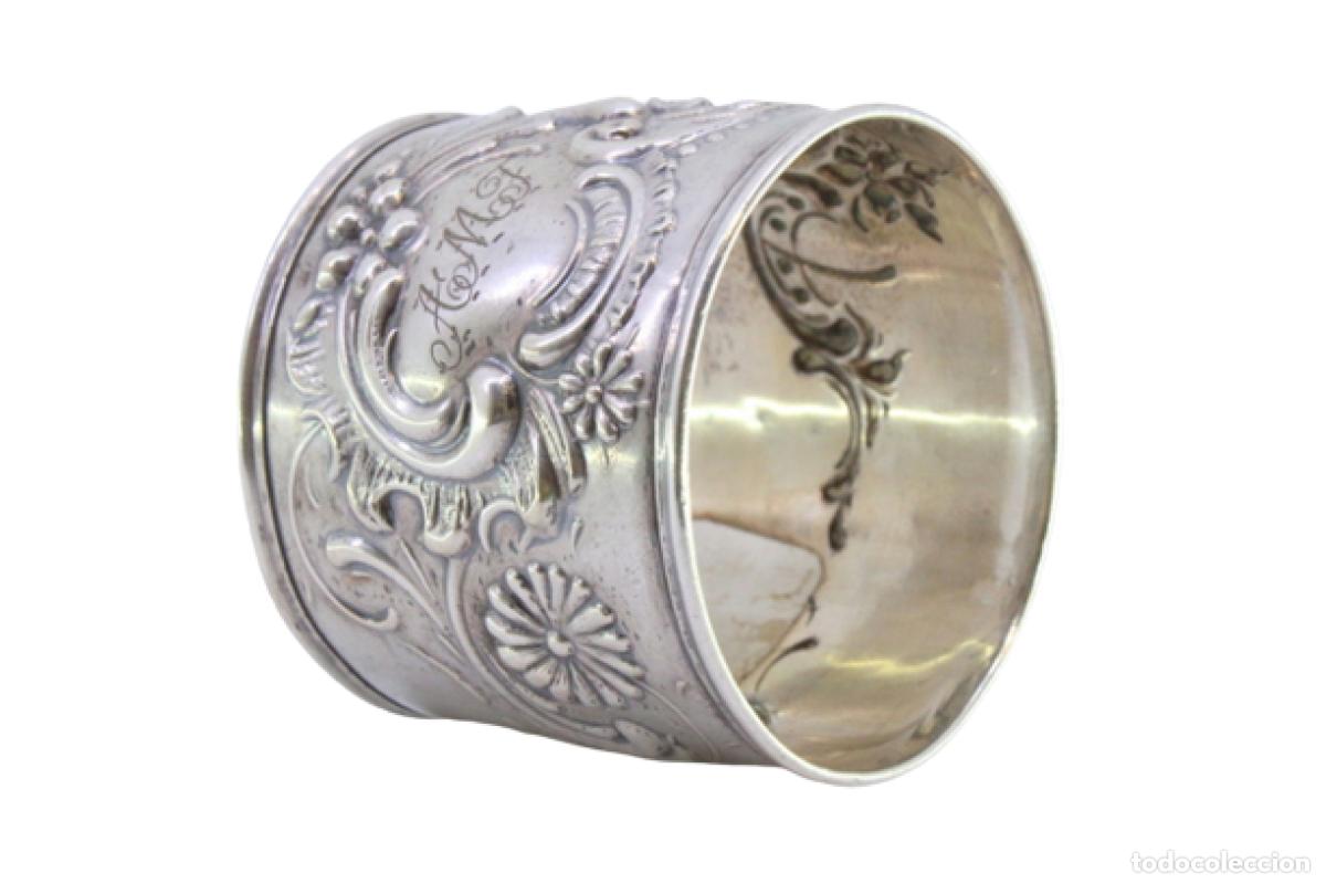 Antig&uuml;edades: Anillo para servilletas de plata - Foto 1