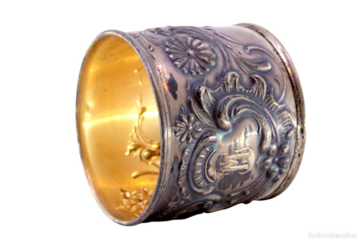 Antig&uuml;edades: Anillo para servilletas de plata - Foto 1