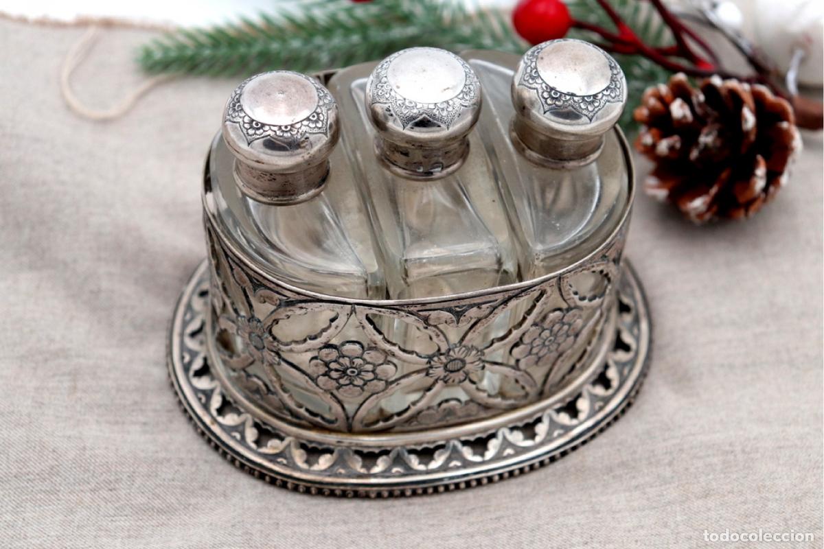 Antig&uuml;edades: Frascos de perfume, hechos de vidrio y plata. - Foto 3
