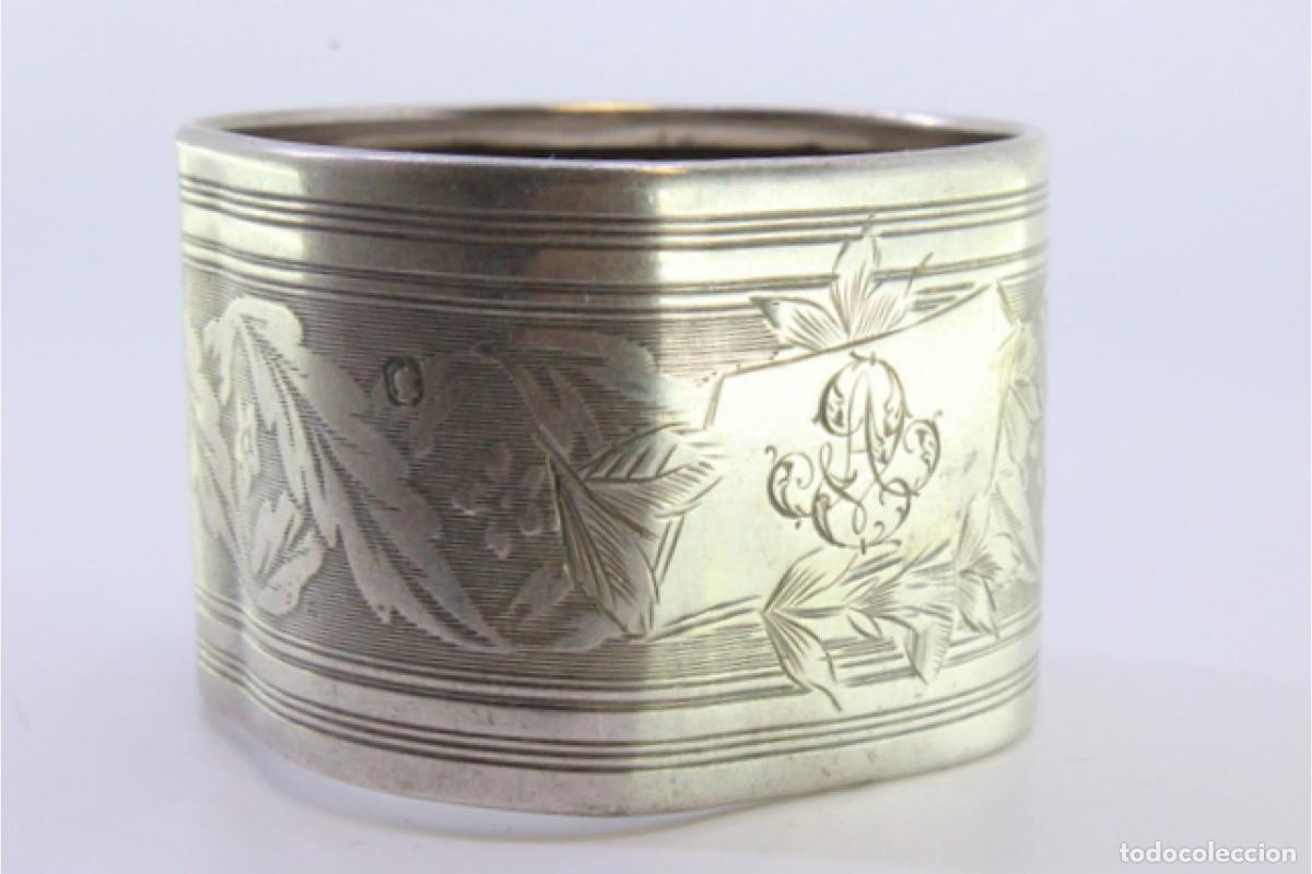 Antig&uuml;edades: Anillo para servilletas de plata - Foto 3
