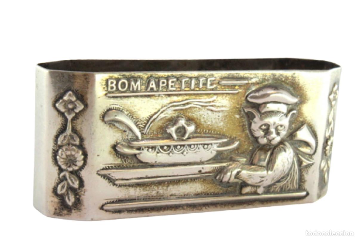Antig&uuml;edades: Anillo para servilletas de plata - Foto 1