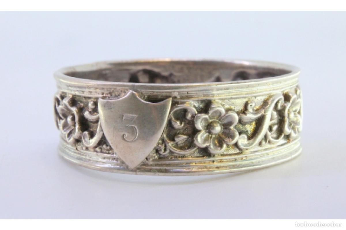 Antig&uuml;edades: Anillo para servilletas de plata - Foto 4