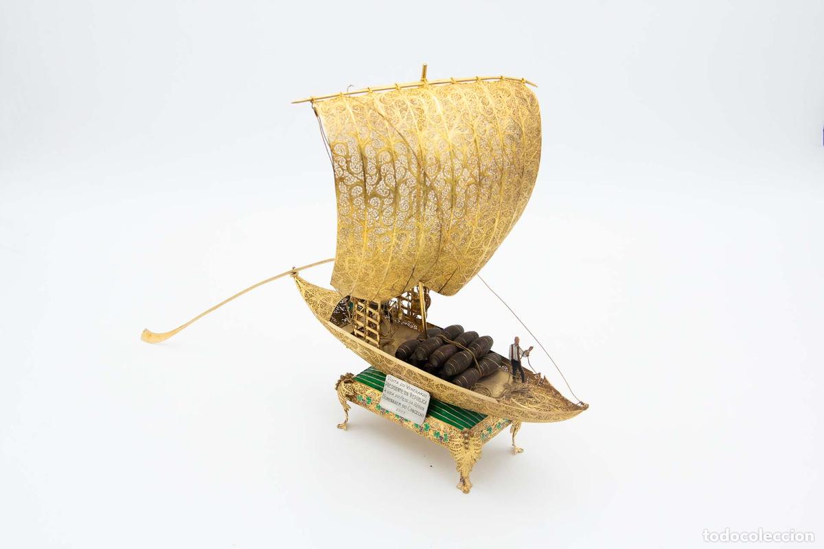 Antig&uuml;edades: Barco Rabelo, en filigrana de plata. - Foto 1