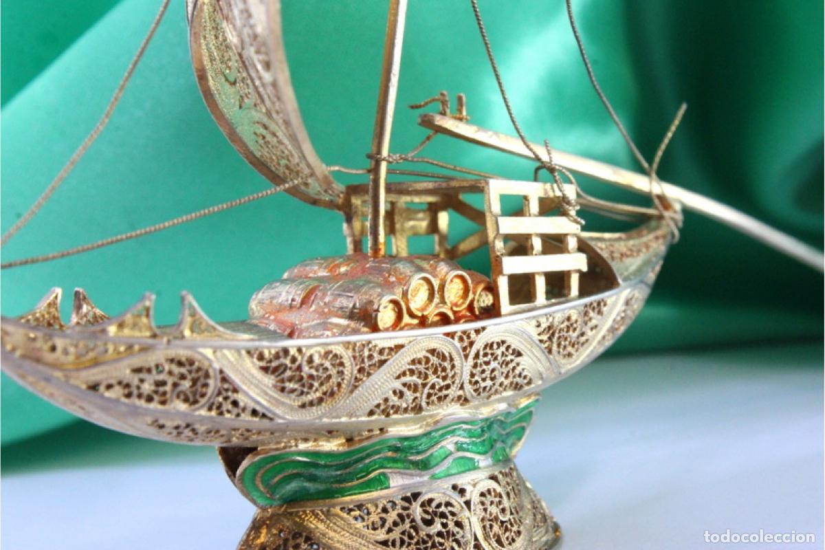 Antig&uuml;edades: Barco Rabelo, en filigrana de plata. - Foto 5