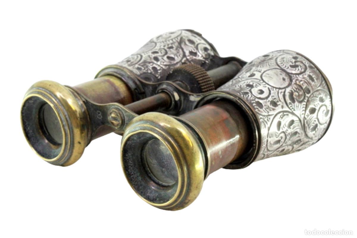 Antiquit&auml;ten: Prism&aacute;ticos de teatro victorianos, de plata.