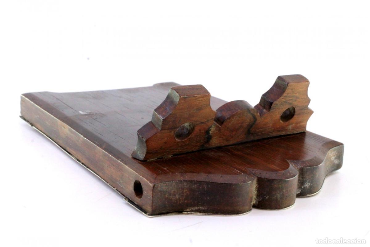 Antig&uuml;edades: Tablero de tareas, hecho de madera y plata. - Foto 2