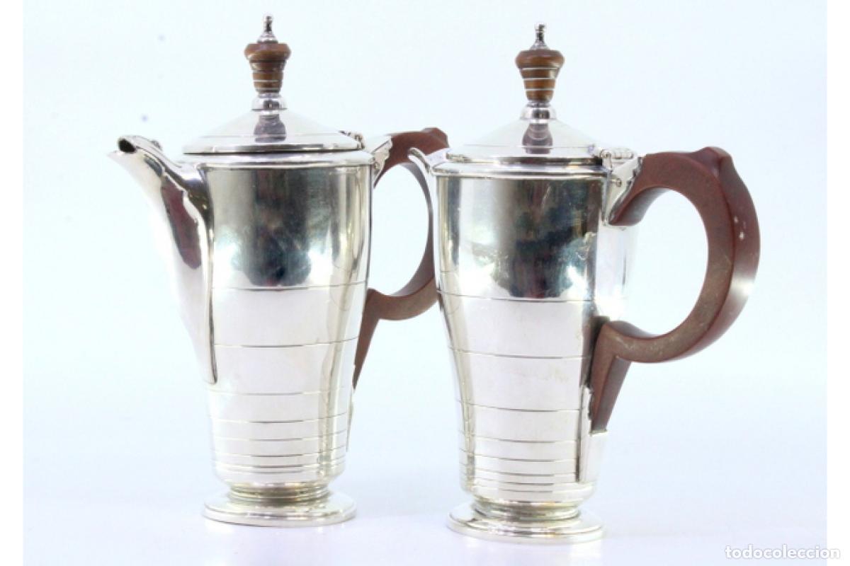 Antig&uuml;edades: Jarra de leche y cafetera, de plata. - Foto 5
