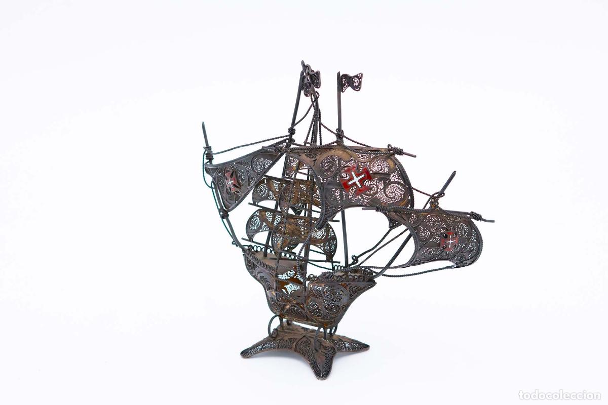 Antig&uuml;edades: Carabela de filigrana de plata. - Foto 1