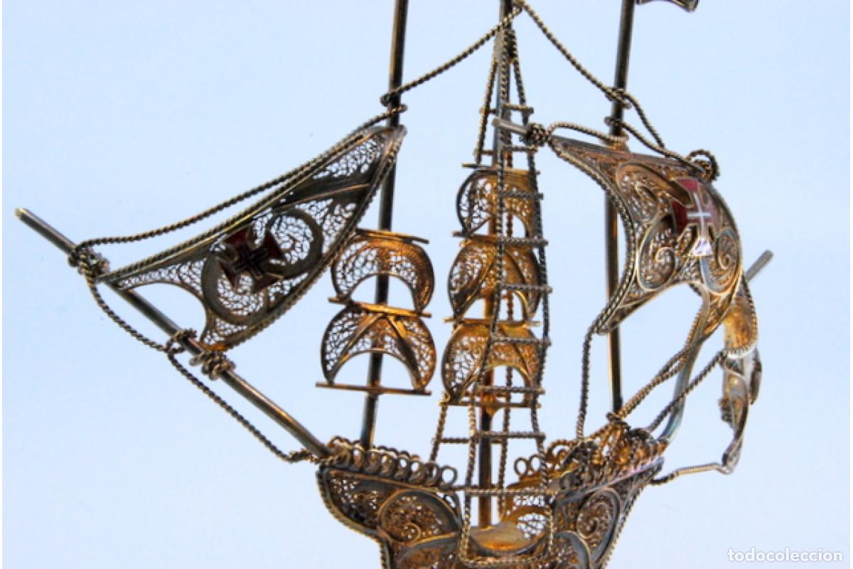 Antig&uuml;edades: Carabela de filigrana de plata. - Foto 10