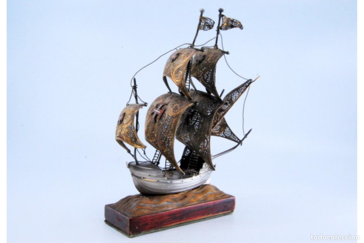 Antig&uuml;edades: Gale&oacute;n de filigrana de plata. - Foto 4
