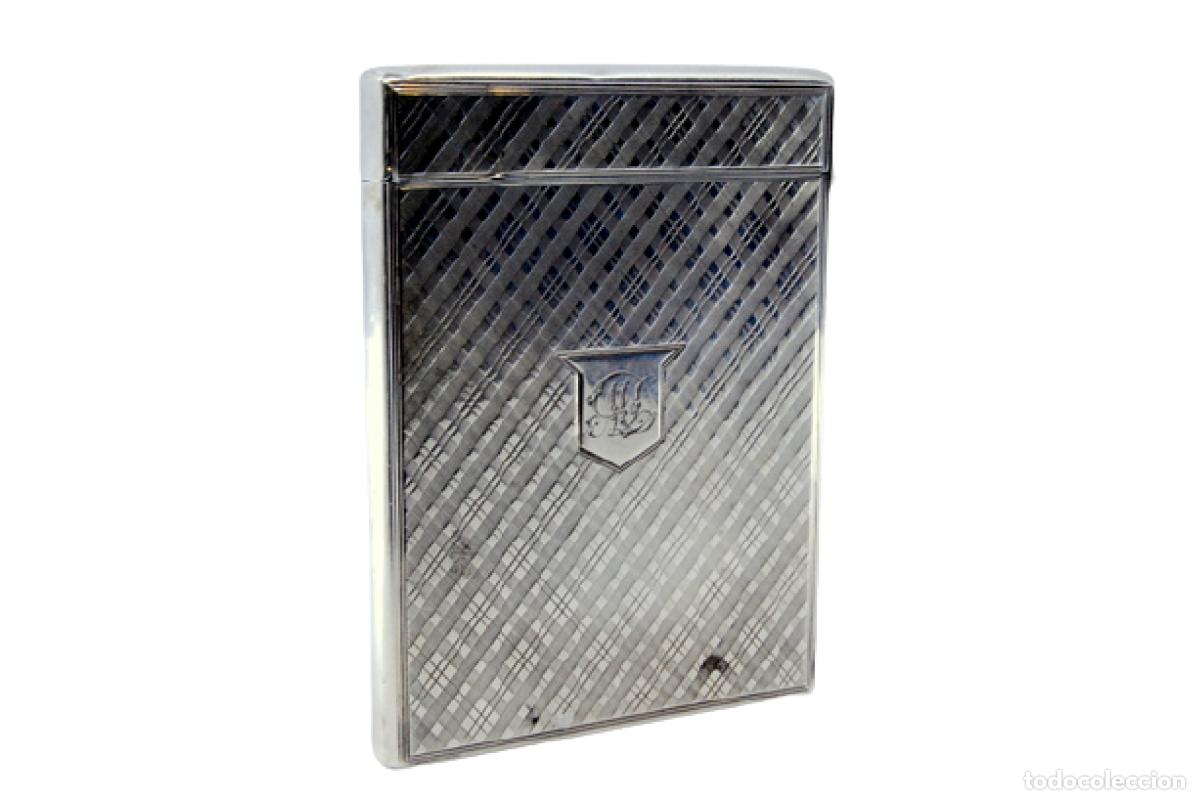 Antiquit&eacute;s: Caja para tarjetas de visita, en color plata.
