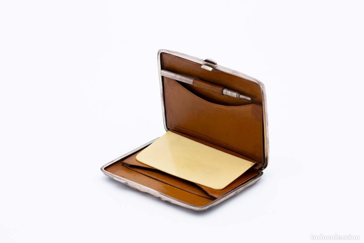 Oggetti Antichi: Caja para tarjetas de visita / Caja para agenda, en color plata.
