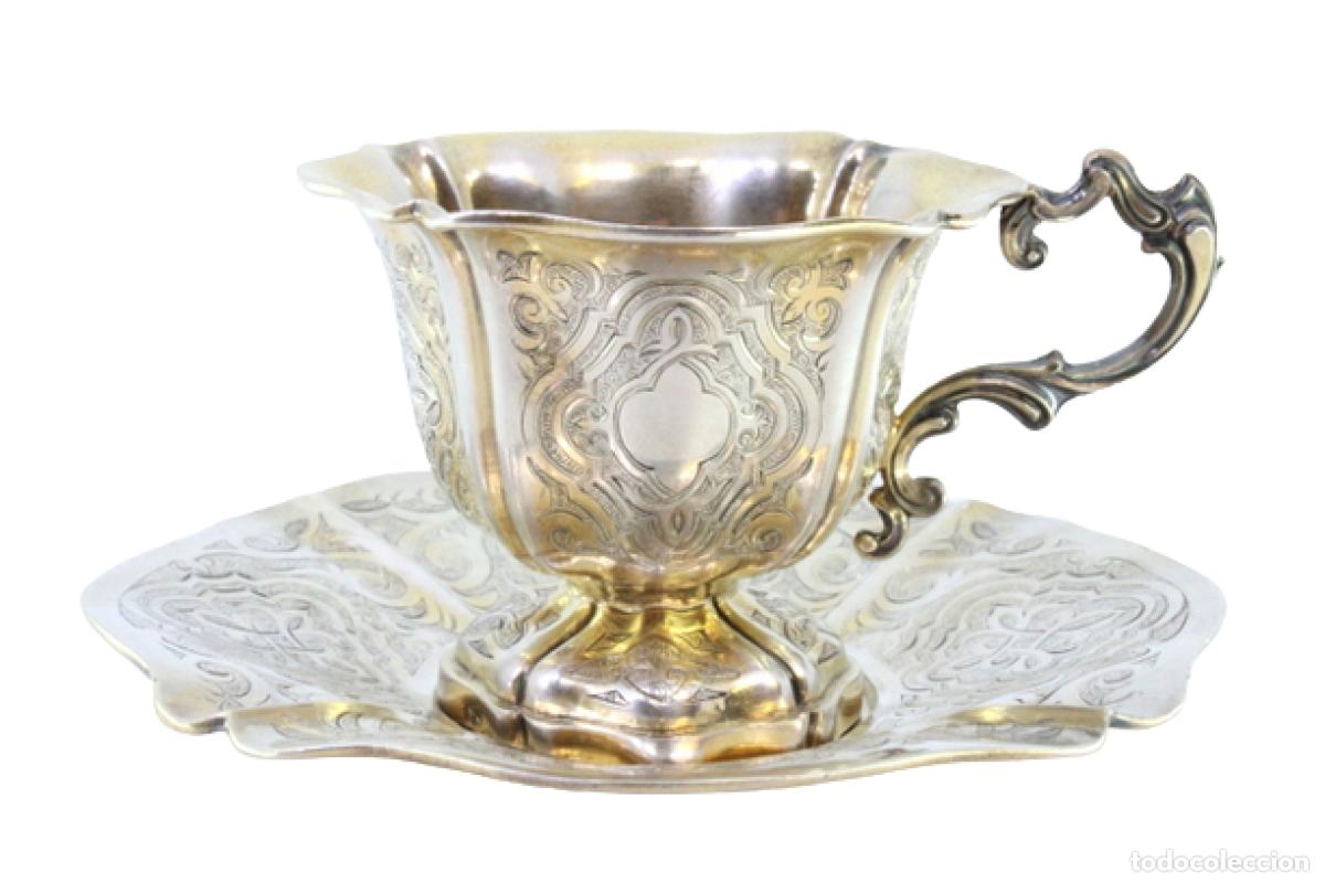 Antig&uuml;edades: taza de t&eacute; de plata - Foto 1