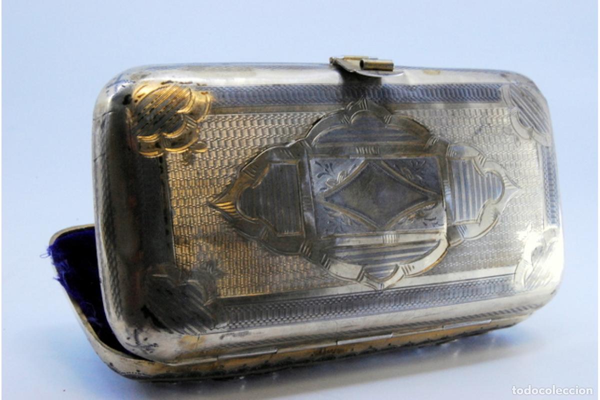Antig&uuml;edades: Caja de puros, de plata dorada. - Foto 7