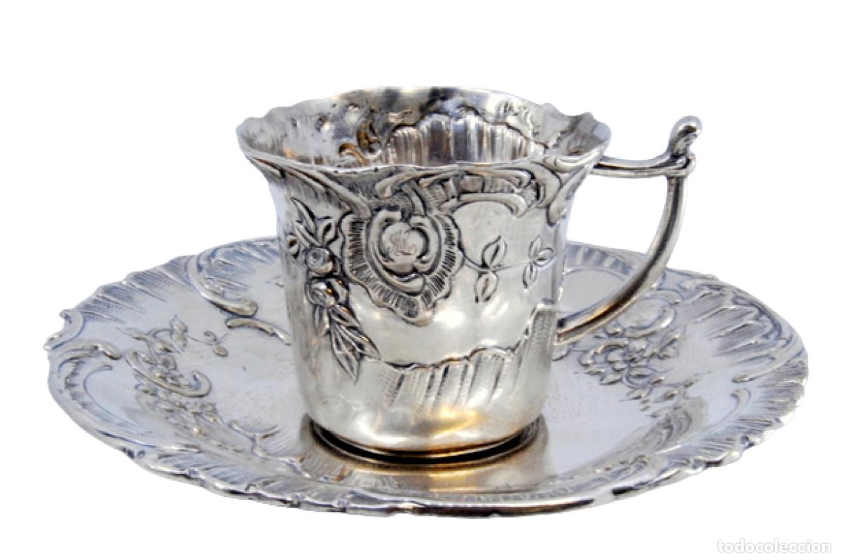 Antig&uuml;edades: taza de t&eacute; de plata - Foto 1