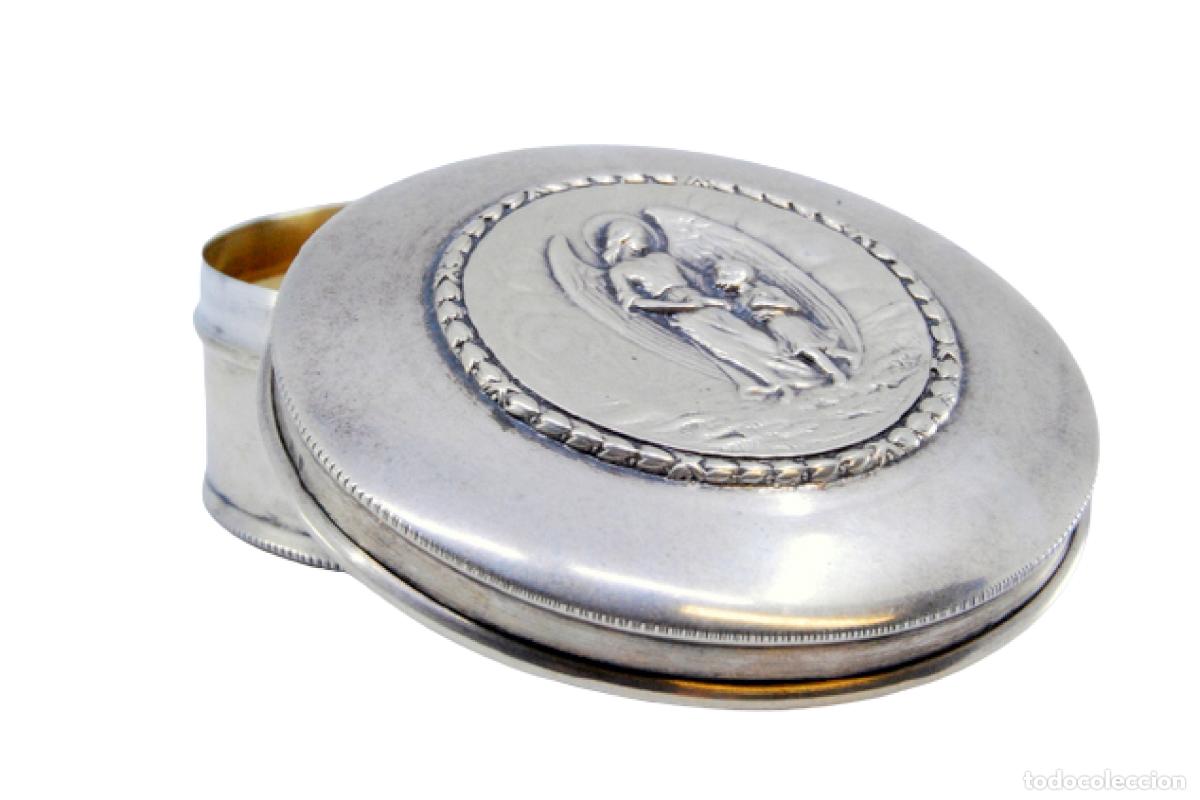 Antiques: Caja de plata para rosario o cuentas de oraci&oacute;n.