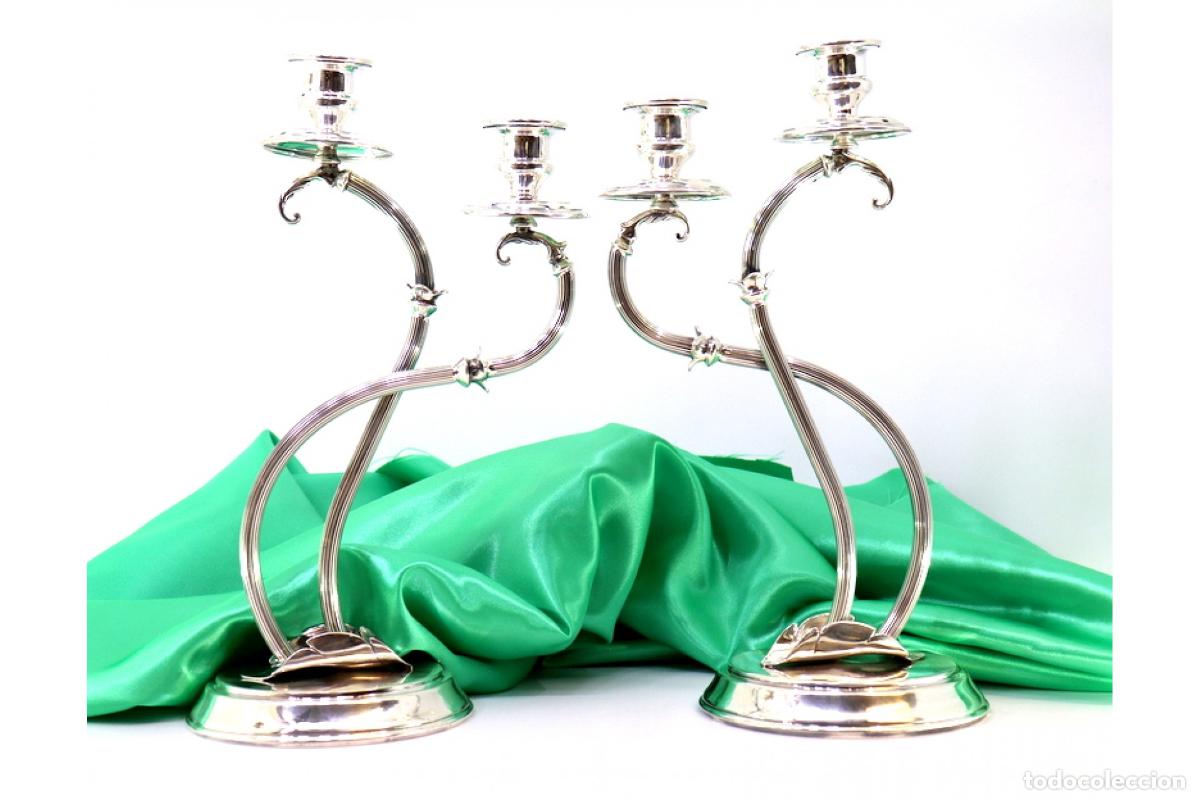 Antig&uuml;edades: candelabros de plata - Foto 1
